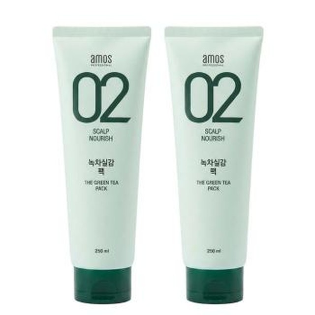 [셀러허브] 아모스프로페셔널 녹차실감 두피 모발 팩 250ml 2개 (S50588473)[이마트몰] [50588473]