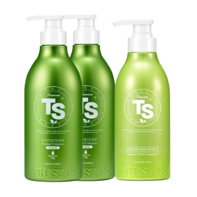 [온누리상품][TS] 프리미엄TS샴푸 탈모증상완화 750g 2개+프리미엄TS헤어트리트먼트 500g 1개