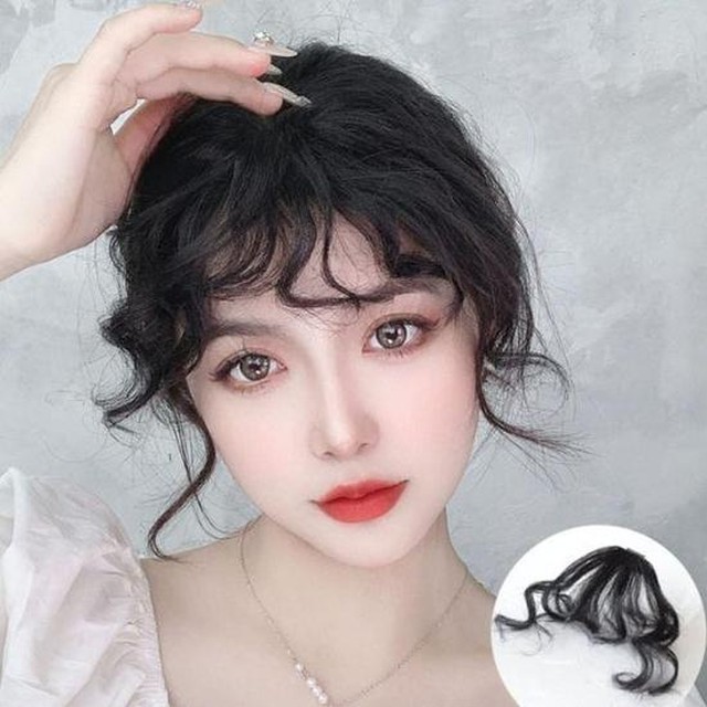 헤어피스 헤어 웨이브 내츄럴블랙 사랑스러운 곱슬