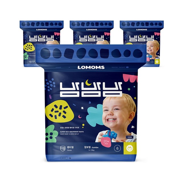 로맘스 밤밤밤 팬티형 기저귀 6단계(JB) 20매x4팩