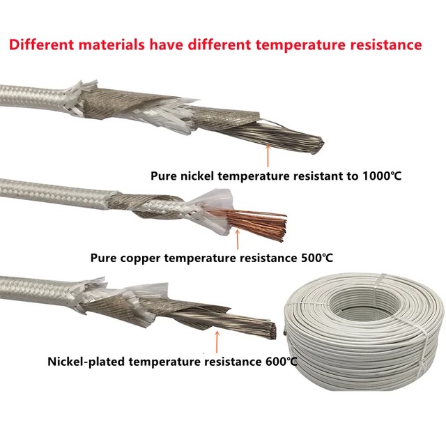 순수 니켈 도금 운모 고온 와이어 20-9AWG 고온 저항 500 ℃ 600 ℃ 1000 ℃ 내화성 와이어