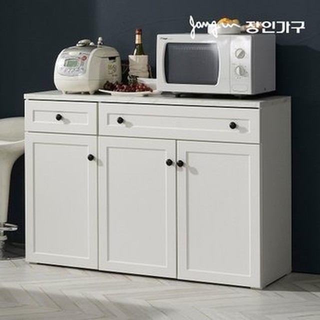 장인가구 비밀 셀리 화이트 1200 서랍 주방수납장
