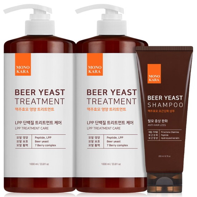 C2Y 모노카라 맥주효모 트리트먼트 1000ml 2개 단백질 영양 집중케어