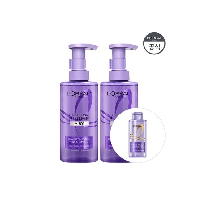 로레알파리 [수분볼륨UP] 로레알파리 히알루론산 두피 샴푸 440ml 2개 HA샴푸미니 80ml 헤어케어 기타헤어케어