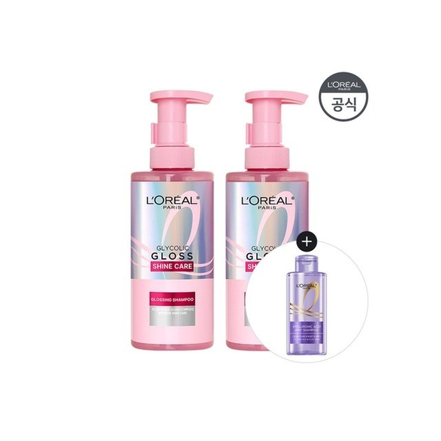 로레알파리 로레알파리 [ ]글라이콜릭 글로스 샴푸 440ml 2개 HA샴푸미니 80ml 헤어케어 기타헤어케어
