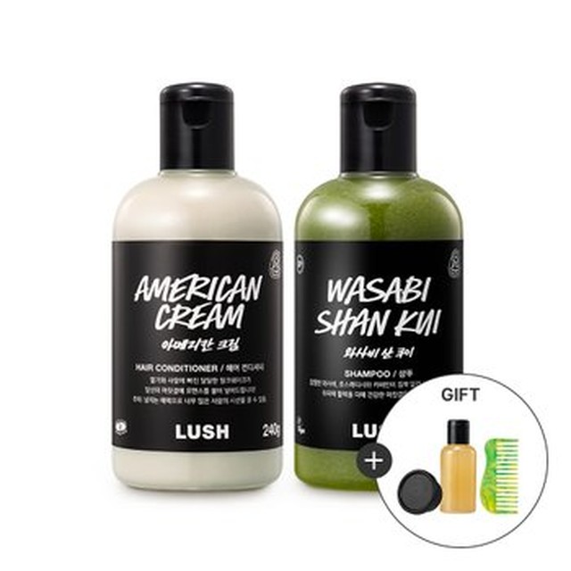 [LUSH] [SSG단독] 클린 두피 케어 세트 (와사비 샨 쿠이 300g+아메리칸 크림 240g) [클린 두피 케어 세트 (지성두피 유분)]