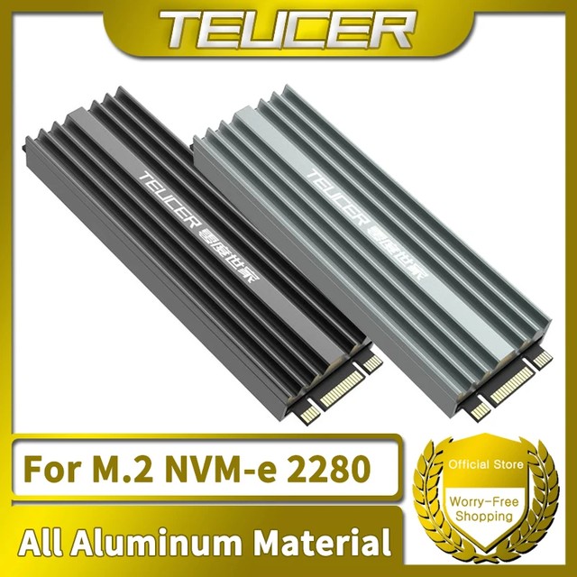 TEUCER M2 SSD 방열판 NVME 2280 솔리드 스테이트 디스크 드라이브 데스크탑 PC M.2 NVME PS5 방열판 용 라디에이터 냉각기 냉각 패드