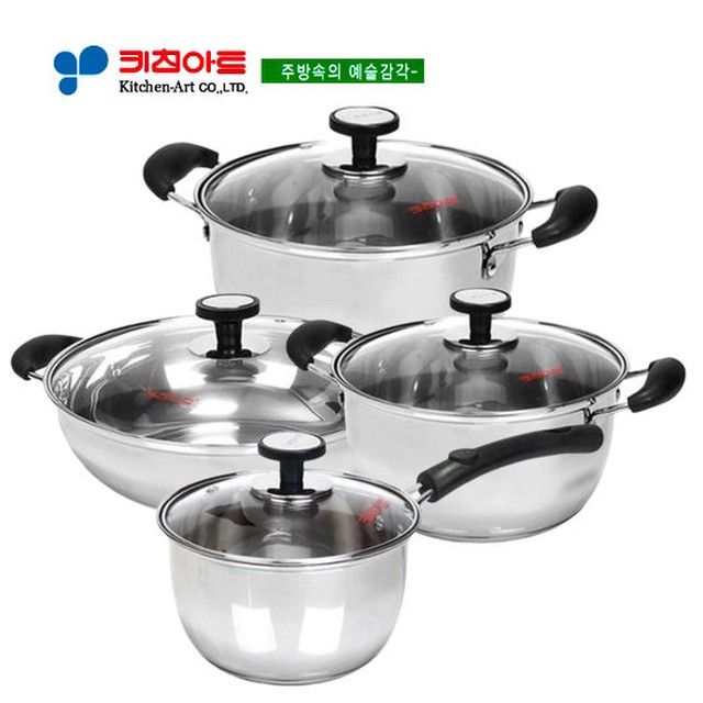 키친아트 아티스트 삼중바닥냄비 4종SET(16+18+24+26전)