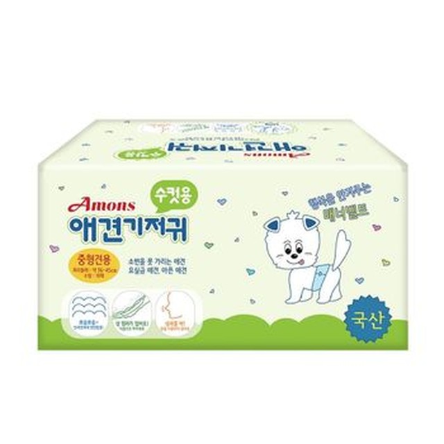 콩심팥심 Amons 애견기저귀 수컷 중형 강아지 배변패드 매너벨트 일자형 WFQAHR0