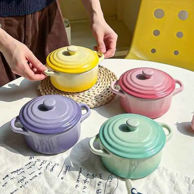 모던 심플 스타일 세라믹 이중 손잡이 뚜껑있는 그릇, 계란찜 수프 그릇, 물 분리형 슬로우 쿠커, 가정 및 호텔용