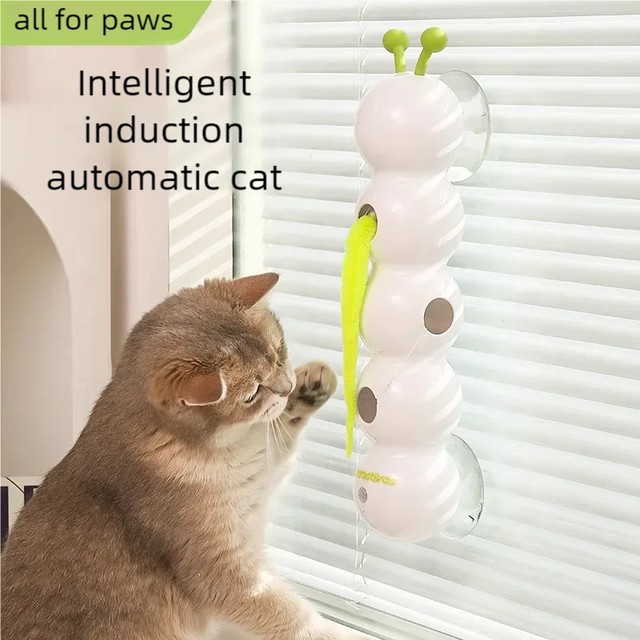 반응형 고양이 장난감, 움직임 감지 워크 어 웜 포스트, 구멍에서 자동으로 튀어나오는 꼬리, 새끼 고양이 놀이, 캣닢 재미