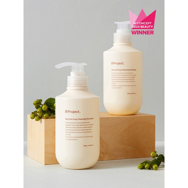 비프로젝트 [월간뷰티] [2개세트] 비건 스테이 헤어 딥 클렌징 샴푸 500ml (두피케어) 헤어케어 샴푸 린스