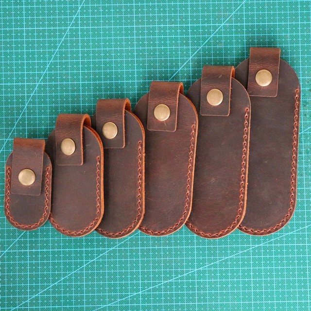 1pc 10 크기 상단 레이어 크레이지 호스 가죽 빠른 황동 버클 외장 Leatherman 펜치 도구 스위스 육군 칼