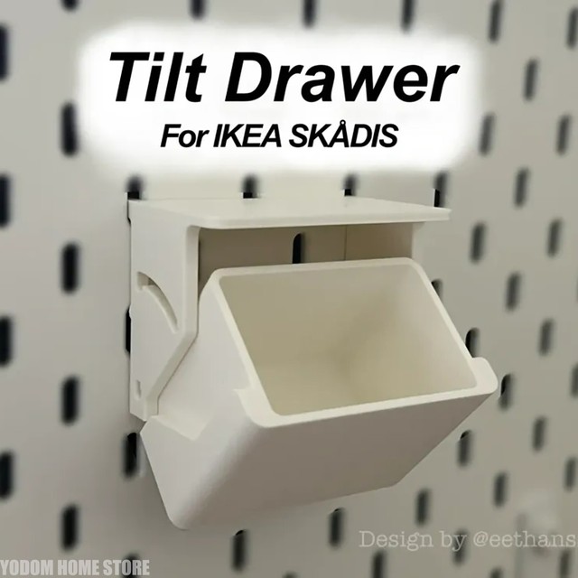 3D 프린팅 기울어진 서랍형 수납함 IKEA SKADIS 보드용 컨테이너 가정용 정리함
