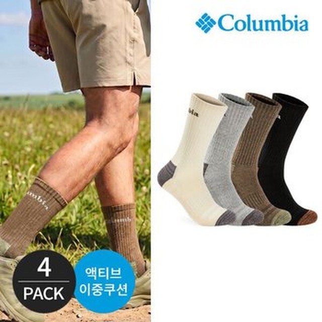 컬럼비아 아웃도어 등산복 남성 쿠션 딥컬러 등산 장목양말 4P MX