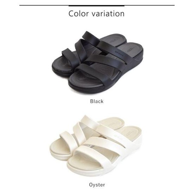 여성 보카 스트래피 웨지 오이스터 블랙 2종택1 가벼운 발편한 푹신한 키높이슬리퍼 여자크록스샌들