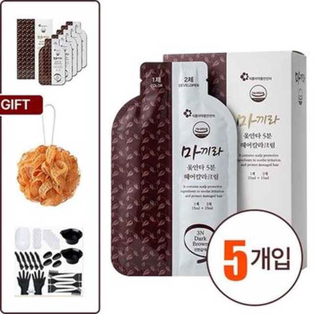 [기타] 옻안타 5분 헤어칼라크림 저자극 새치염색 샴푸형 5개입[이마트몰]