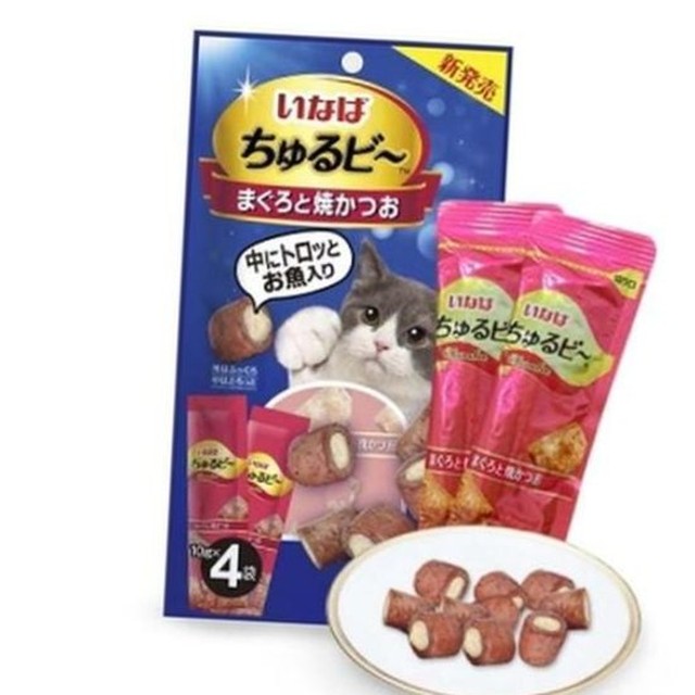 이나바 츄르 참치 야끼가츠오 고양이 간식 4개입 펫푸드 습식 사료