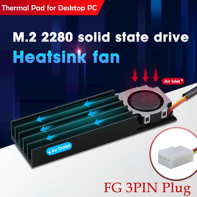 M.2 SSD NVMe 방열판 M.2 2280 SSD 하드 디스크 알루미늄 방열판 라디에이터 열 냉각 패드 데스크탑 PC 열 가스켓, NVMe 방열판