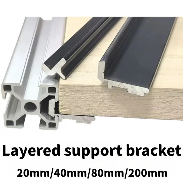 4 8PCS 2020 3030 유럽 표준 알루미늄 프로파일 랙 슬롯, 검정색 내부 레이어 플레이트 지지대 고정 플레이트 브래킷