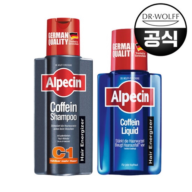 알페신 카페인 샴푸 C1 (모발 강화) 250ml + 리퀴드 헤어토닉 200ml