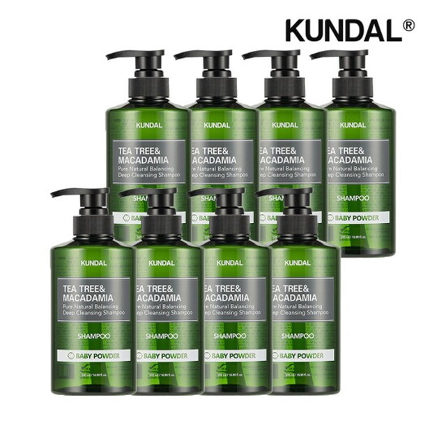 쿤달 티트리 앤 마카다미아 딥 클렌징 지성 샴푸 베이비파우더 500ml x8개