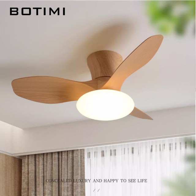 BOTIMI 32 인치 Led 천장 팬 (거실 용 조명 포함) 22 인치 Ventilateur de plafon 침실 냉각 팬 램프 식사 설비