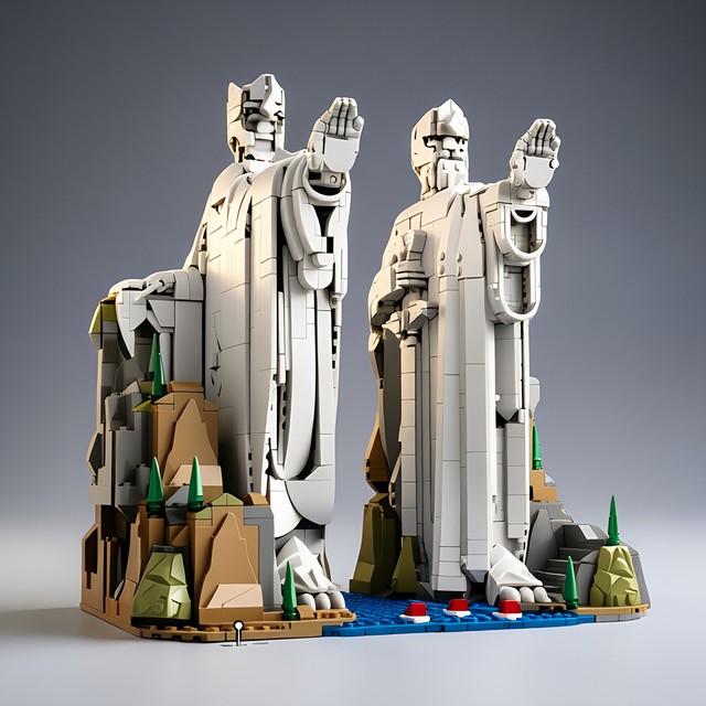 중세 스타일 홈 데코 MOC DIY 아르고나트 군주 거대한 왕상 창의적인 모델 빌딩 블록 브릭 장난감 선물 컬렉션