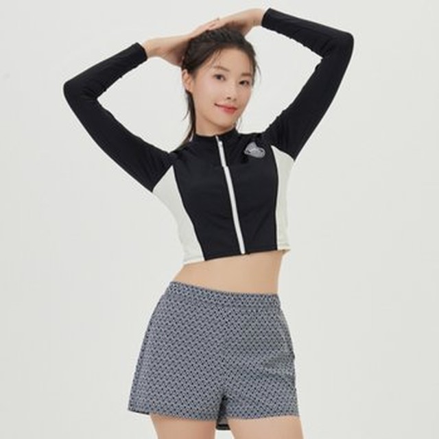 아레나 A4BL1PS08BLK 스키퍼 레저 집업 래쉬가드 세트