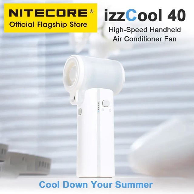 NITECORE izzcool 40 캠핑 휴대용 팬 휴대용 USB-C 충전식 에어컨 팬 여름 냉각 스프레이 미스트 쿨러
