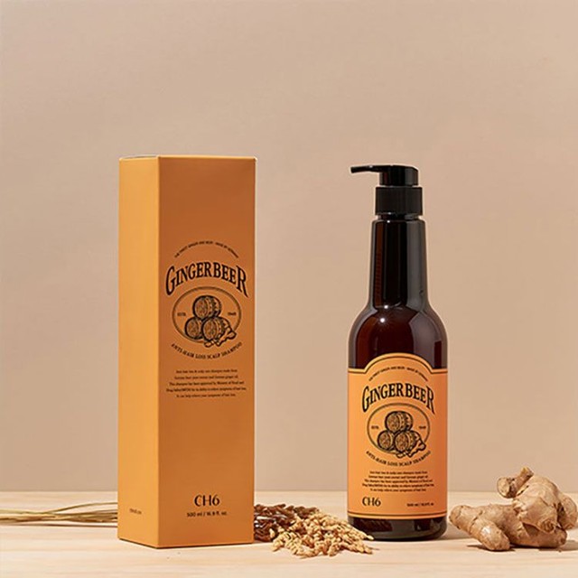 ch6 진저비어 맥주효모 건강한모발 탈모개선 약산성 저자극 탈모 기능성 샴푸 500ml