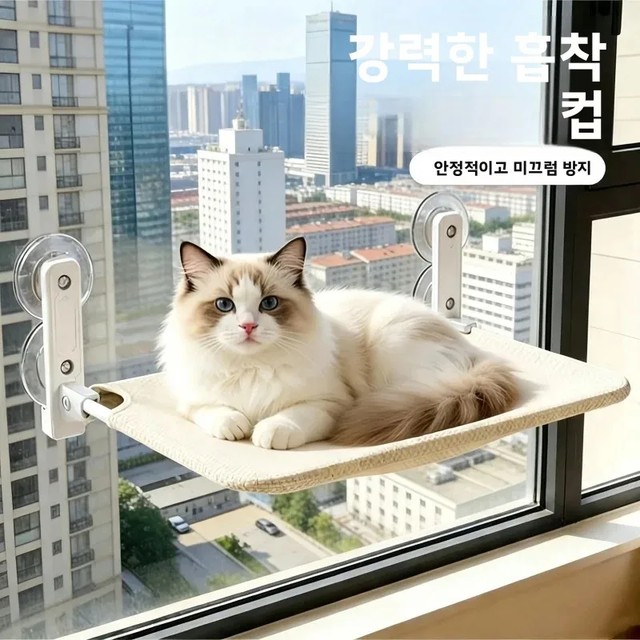 흡착식 고양이 창문 해먹 키티 선베드 창문 발코니 유리 걸이형 고양이 침대 실내 가정용 수면 애완동물 휴식 가구