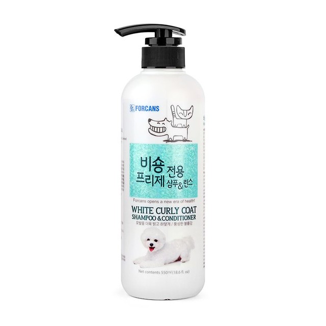 포켄스 포비스 강아지 애견 비숑프리제 전용 샴푸 린스 겸용 볼륨 풍성 하얀 털