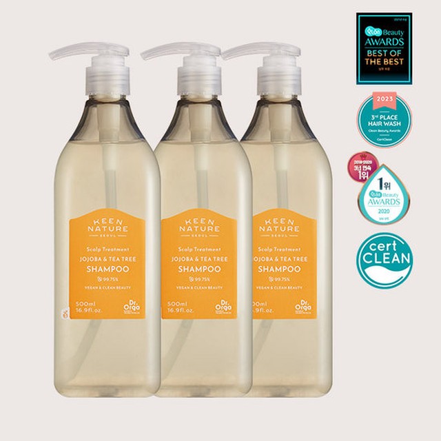 닥터올가 비건 호호바티트리 지성 비듬 천연샴푸500ml x3