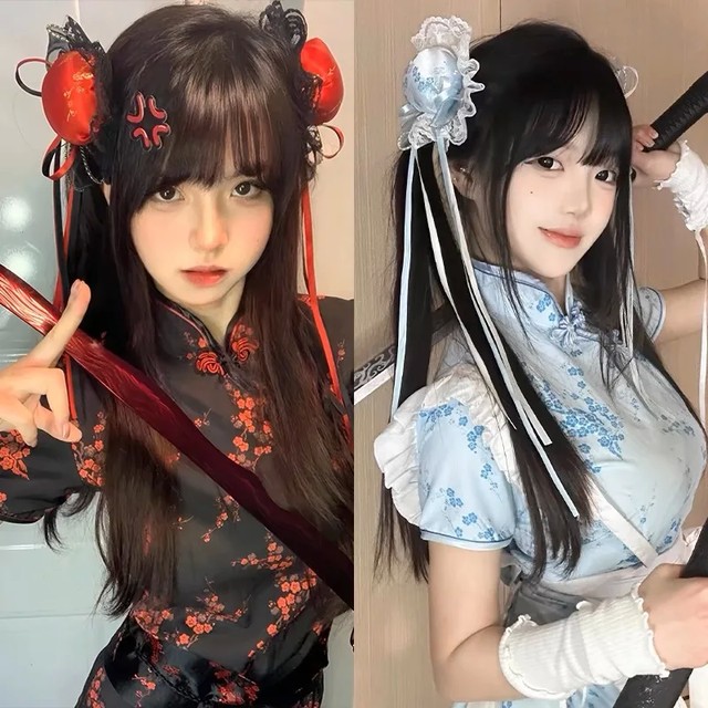 [해외] 귀여운 번 헤어핀 중국 스타일 민족풍 헤어 액세서리 치파오 매칭 사이드 클립 헤어 팩 DIY 브랜드 신상품