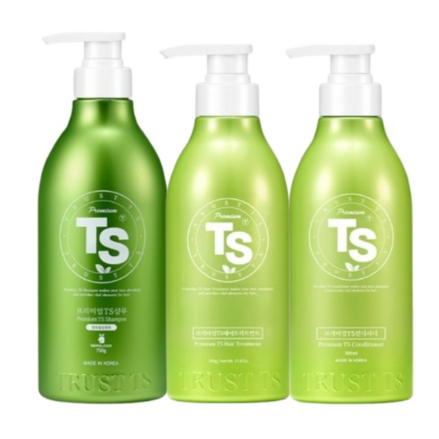 [온누리상품][TS] 프리미엄TS샴푸 탈모증상완화750g1개+프리미엄TS헤어트리트500g1개+TS컨디셔너500g1개