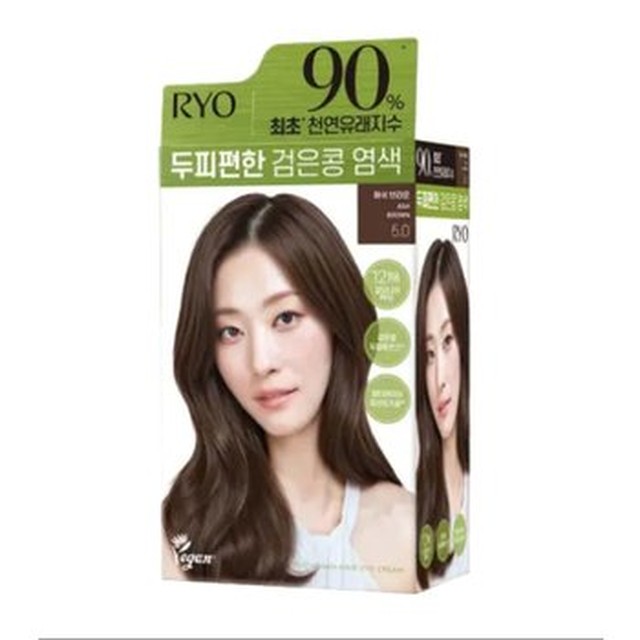 [신세계 규격] 아모레 려 비건 두피편한 검은콩 염색 5.0 애쉬 브라운 [8809925157286]