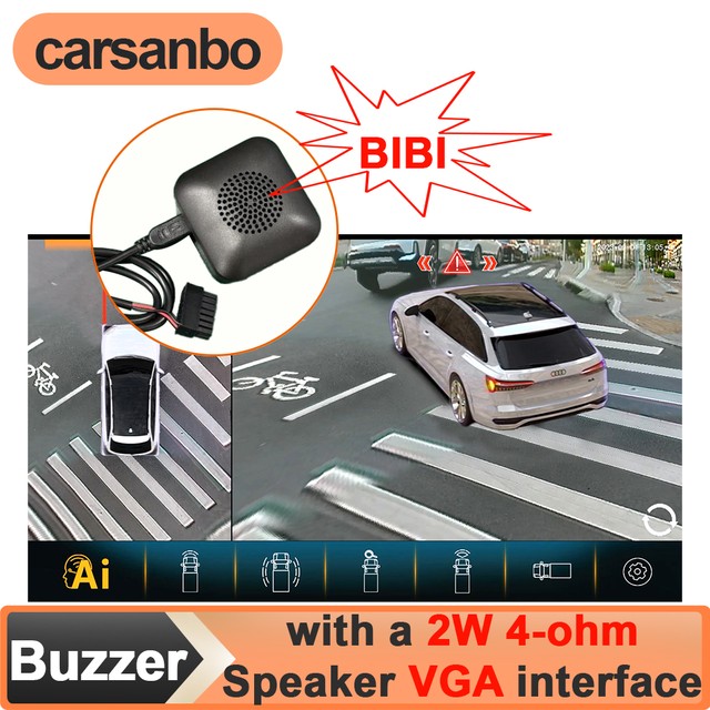 카산보 차량용 버저(2W 4옴 스피커 포함) DV700AI 360용 BiBi 음성 경고 알람 경적 ° 차량 카메라 시스템 VGA 인터페이스