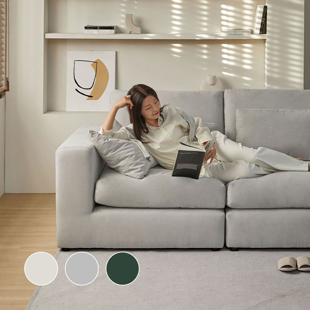 한샘 한샘몰pick 눕 데일리 구스 아쿠아텍스 패브릭 모듈 소파 1인코너형 3colors