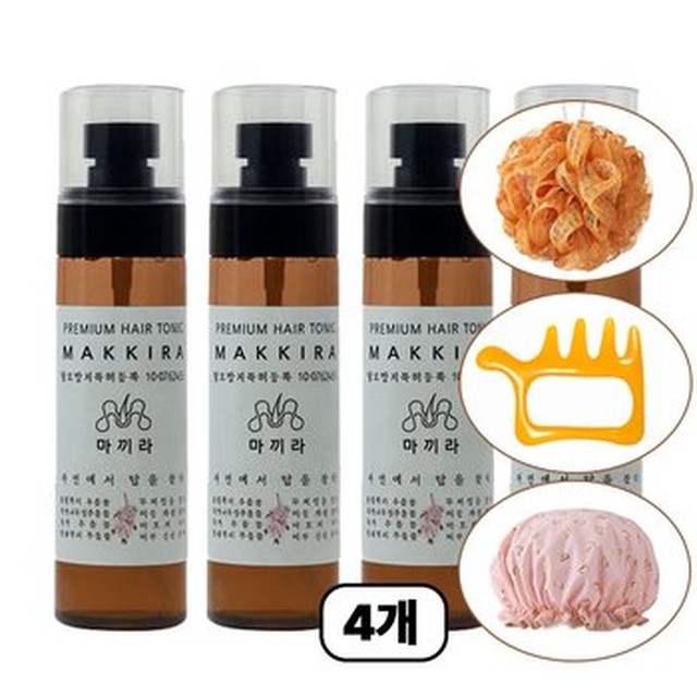 [기타] 마끼라 탈모 헤어토닉 두피관리 모근강화 100ml 4개 영양진정 남녀겸용 케어