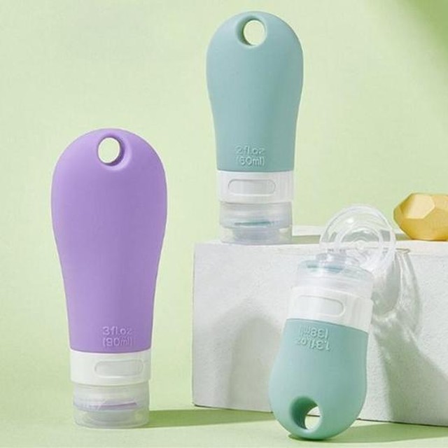 여행용샴푸통 고리형실리콘공병 핸드크림통 60ml 38ml