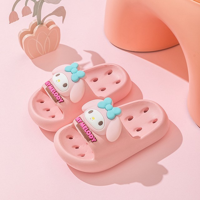 헬로키티 스타일리시 슬리퍼, 미끄럼 방지 플랫폼 샌들, 비치 슈즈, 앞이 막힌 메쉬 슈즈, 집과 여행에 적합합니다.