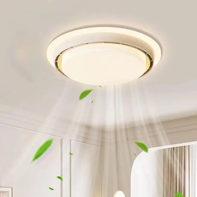 LED 날개 없는 선풍기 조명 월넛 색상 화이트 침실 무선 리모컨 디밍 룸 데코 실링 팬 램프
