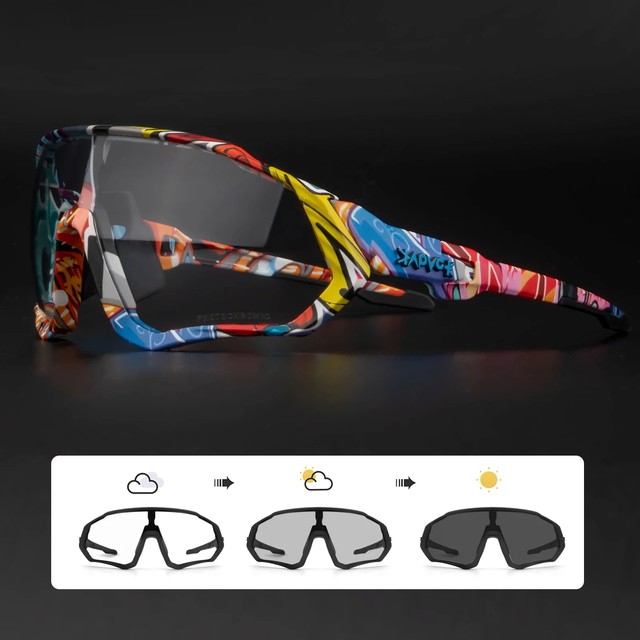 Kapvoe Photochromic Cycling 선글라스 남성 여성 스포츠 도로 Mtb 산악 자전거 안경 사이클링 안경 고글