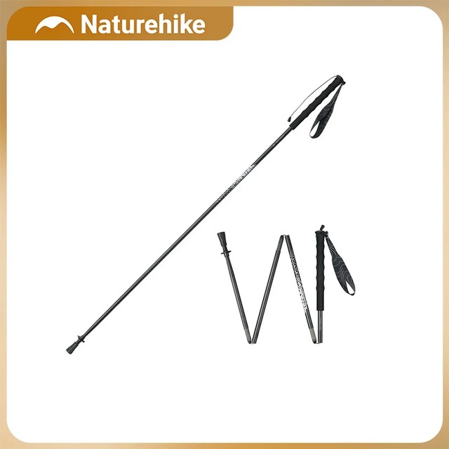 Naturehike Yingfeng EXT 초경량 탄소 섬유 접이식 트레킹 폴 퀵 락 휴대용 하이킹 스틱 테일 러닝 클라이밍