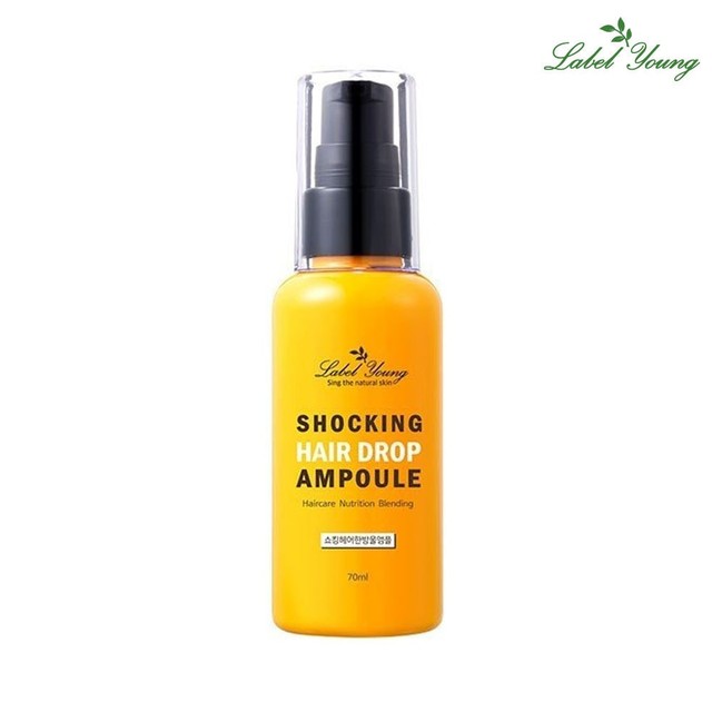 라벨영 쇼킹헤어한방울앰플 70ml 윤기+보습+영양 헤어앰플 샴푸린스헤어팩에 한방울 톡