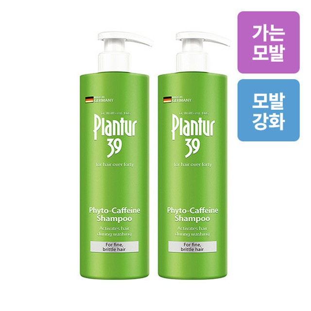 플란투어39 파이토-카페인 샴푸 (가늘고 연약한 모발용) 500ml 대용량 X 2