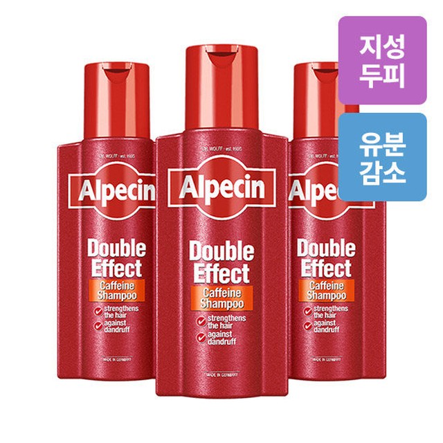 알페신 더블이펙트 카페인 샴푸 375ml (지성용) X 3