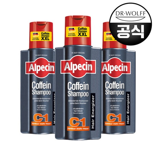 알페신 카페인 샴푸 C1 (모발 강화) 375ml X 3
