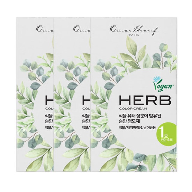 동성제약 허브 칼라크림 염색약 3개+클렌징폼 225ml 염색약 비건 염모제